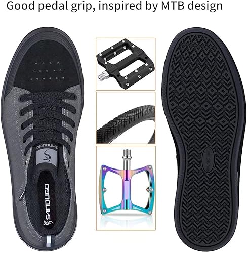 Miniatura 5 de Zapatos de ciclismo MTB para hombre para bicicleta de montaña para pedales planos, adecuados para montar en bicicleta de montaña DH Enduro Cross