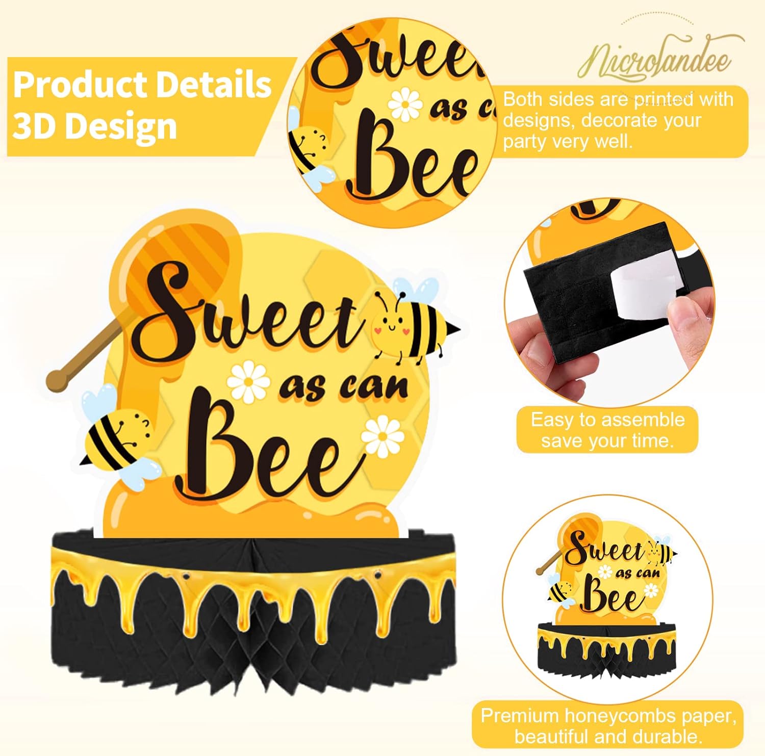 NICROLANDEE Bee Party Decorations - Image 5