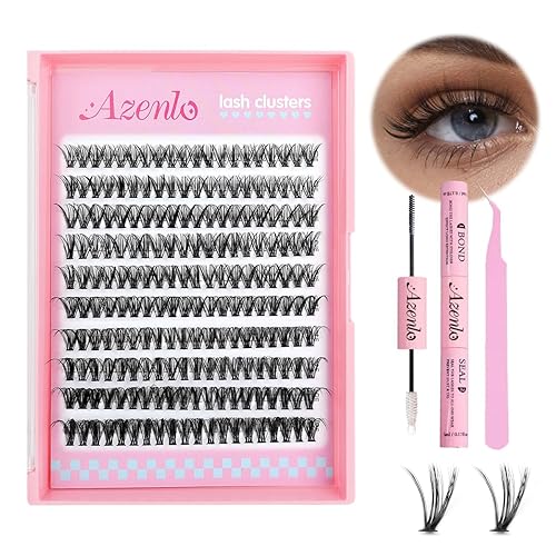 Miniatura 12 de Extensiones de pestañas Azenlo 40D+60D en racimo, 240 unidades, kit de pestañas individuales, 10-16 mm, kit de pestañas en banda delgada (kit KIT