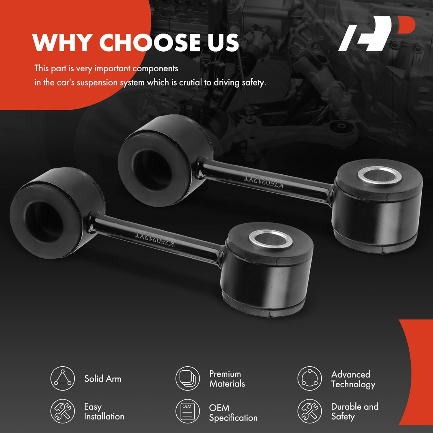 A-Premium 2 x Front Sway Bar Links Stabilizer Bar Links, Compatible with Volkswagen EuroVan 1993-2003