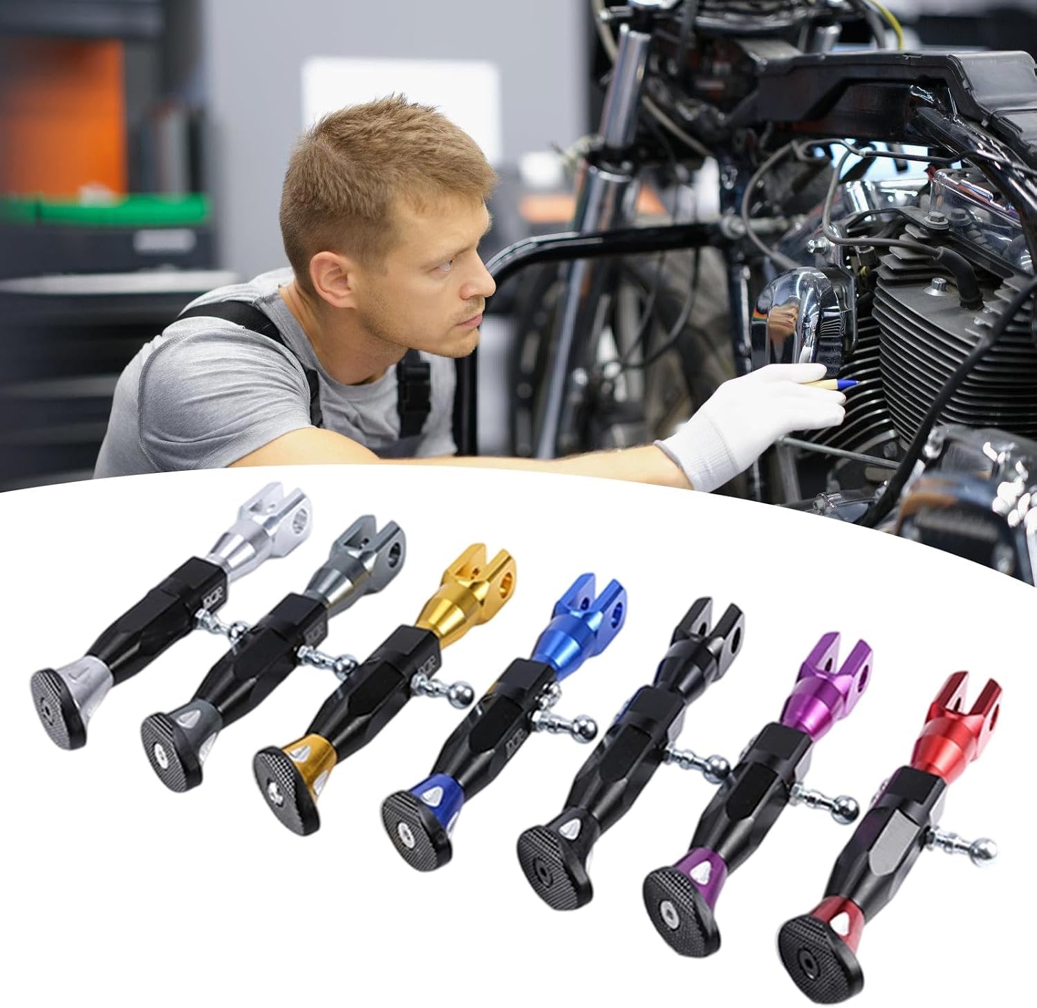 Motorrad Seitenständer Für Honda TRANSALP XLV 650 700 Dominator NX 650 FMX 650, HöHenverstellbarer Motorrad SeitenstäNder Aluminiumlegierung Belastung rutschfeste FußPlatte Einfache,Black