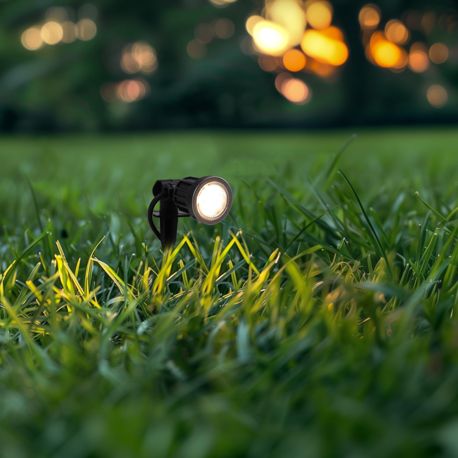 LED Gartenstrahler mit Erdspieß 5w 400lm, IP65 Wasserdicht Schwenkbar Pflanzenstrahler Gartenleuchte Rasenlicht 3000k für Garten Außenbereich, mit 1,500mm Kabel und Verlängertes Rohr (4 Stück)