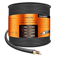Vista 9 de Cable eléctrico de calibre 22 y 4 conductores, cable negro trenzado de 50 pies de bajo voltaje 22/4, funda de PVC, cable de alimentación