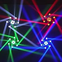Vista 3 de JUNMAN 6 Cabezas Luz de LED de Efecto Móvil Cabeza de Abeja Luz de Lavado para DJ, Iluminación de Escenario de Discoteca con Tira de LED, Paquete