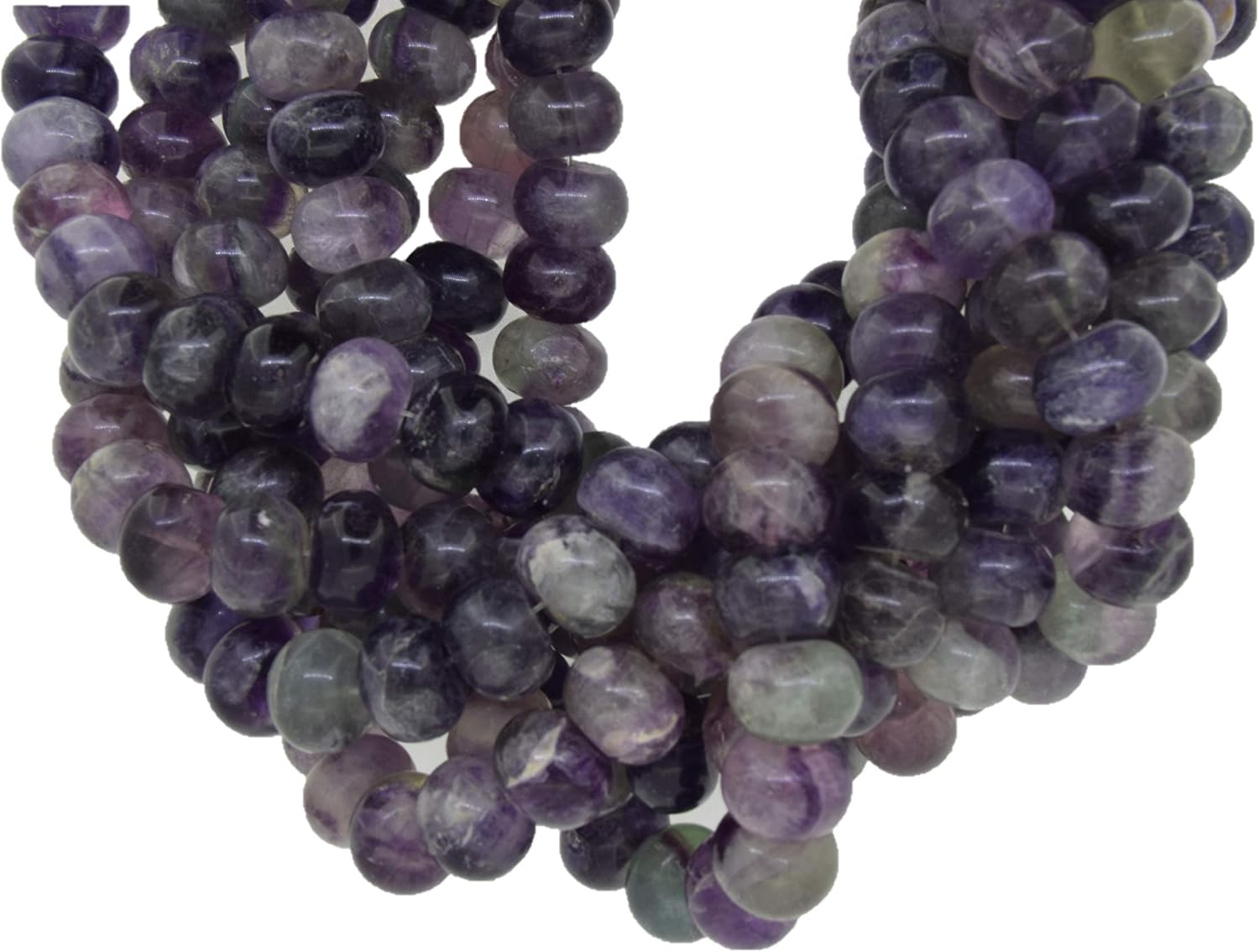 Natural Fluorite Plain Rondelle Shape Gemstone Beads for Jewelry Making, Jewelry Supplies, Fluorite Beads 14 mm Size, 1 Strand Each of 16" Length