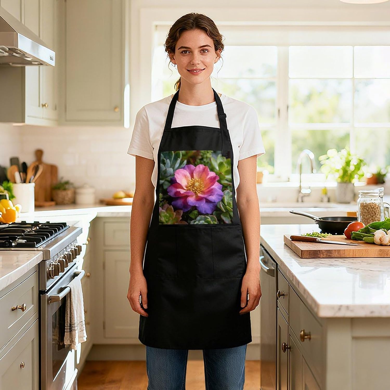 Colorful FloralWaterproof Kitchen Apron image 5