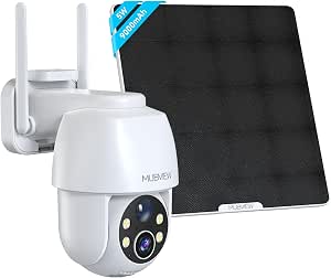 Caméra De Surveillance Wi-Fi 2.4 GHz Avec Batterie Et Panneau Solaire - PTZ 360°, Vision Nocturne Couleur, Intercom