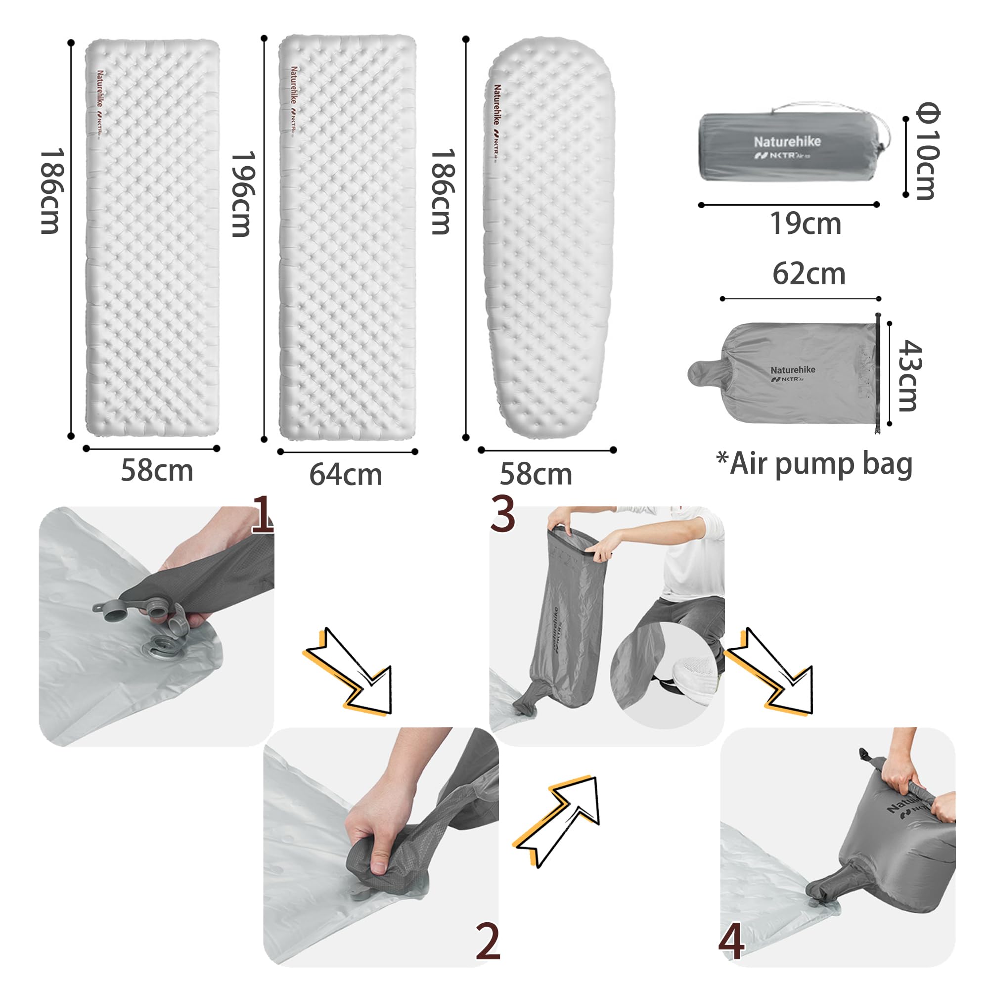 Naturehike Camping-Matratze R8.8 Isolierung,12cm Dicke,bis -30°C nutzbar