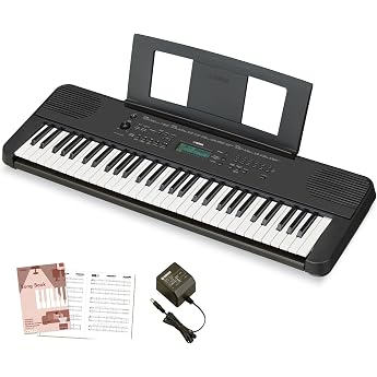 Yamaha PSR-E360B Portable Keyboard, 61 Keys, Black with Convenient Lesson Functions and Touch Response
