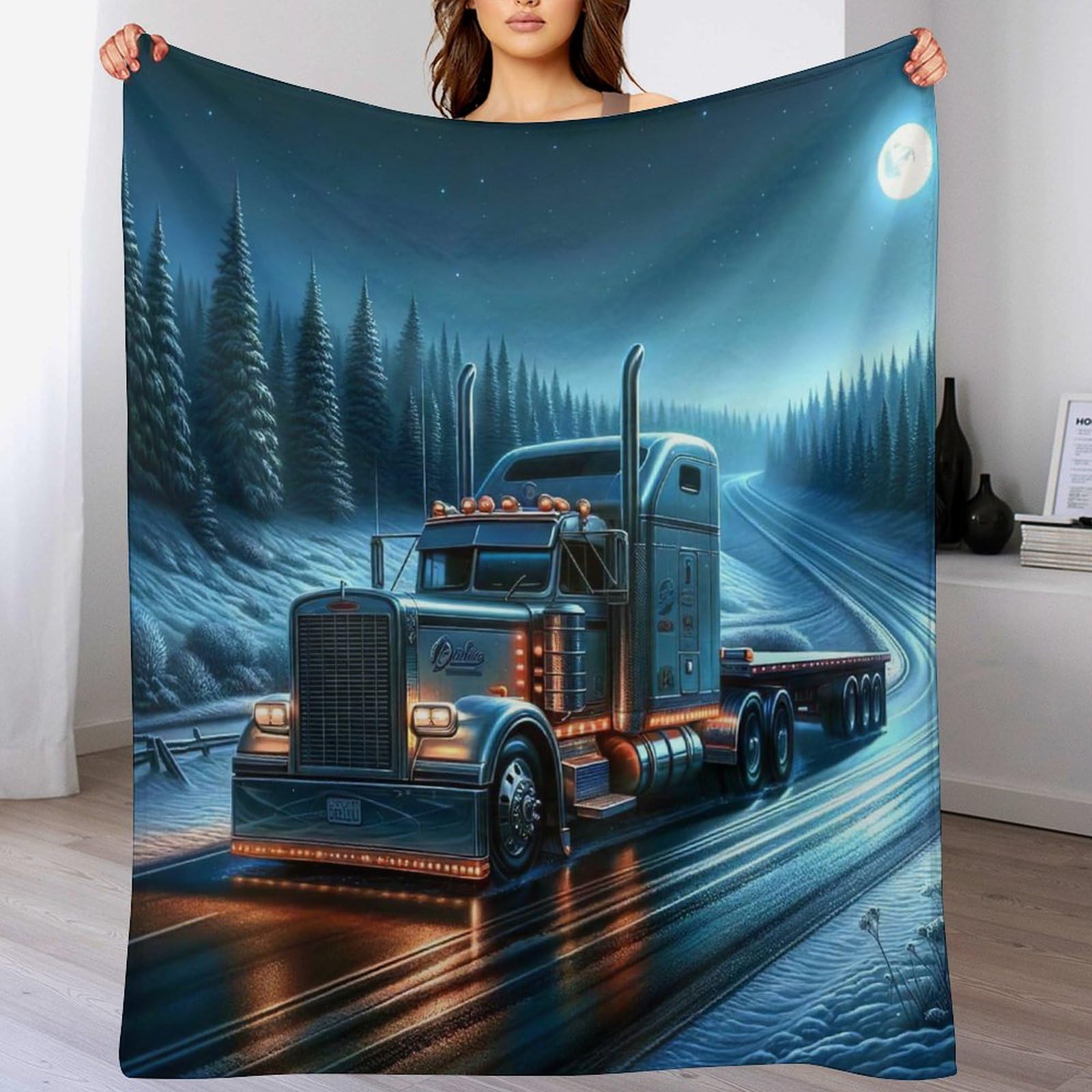 Couverture flannel camion jeté de canapé housse de chaise chaud 130x150cm