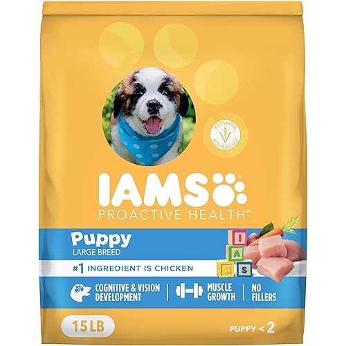 IAMS Proactive Health Large Breed Puppy Food with Real Chicken, 15 lb. Bag