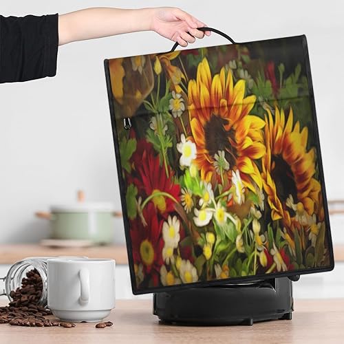 Miniatura 8 de Cubiertas para mezclador de cocina con girasoles pintados compatibles con mezclador de 6 a 8 cuartos de galón, a prueba de polvo, mezclador de cocina