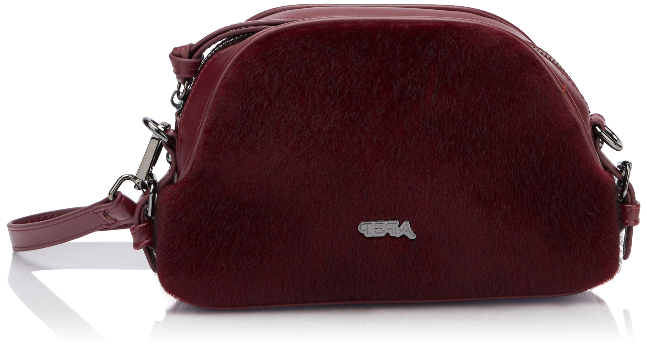 caneva Women's Bag with Faux Fur, DarkRed, One Size