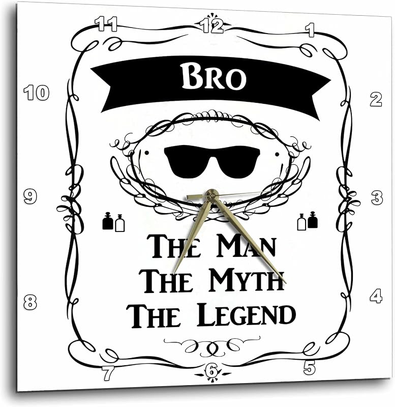 3dRose Bro - The Man The Myth The Legend - Fun Funny Brother Sibling Gift 10x10 Wall Clock