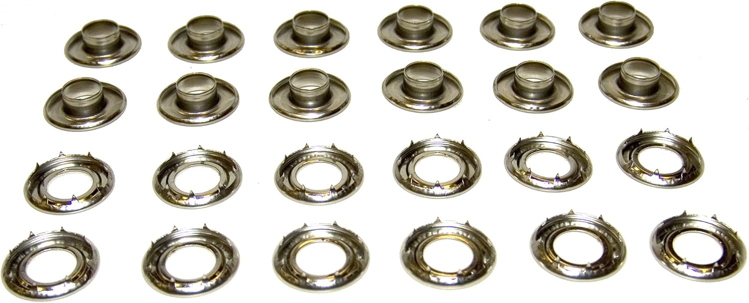 Grommets, 4 *Rolled Rim Spur, Stainless Steel, Heavy Duty, 12 Piece Set