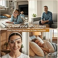 Vista 7 de Protector ocular para cirugía de cataratas, paquete de 2 parches médicos con correa ajustable para la cabeza para dormir después de cataratas