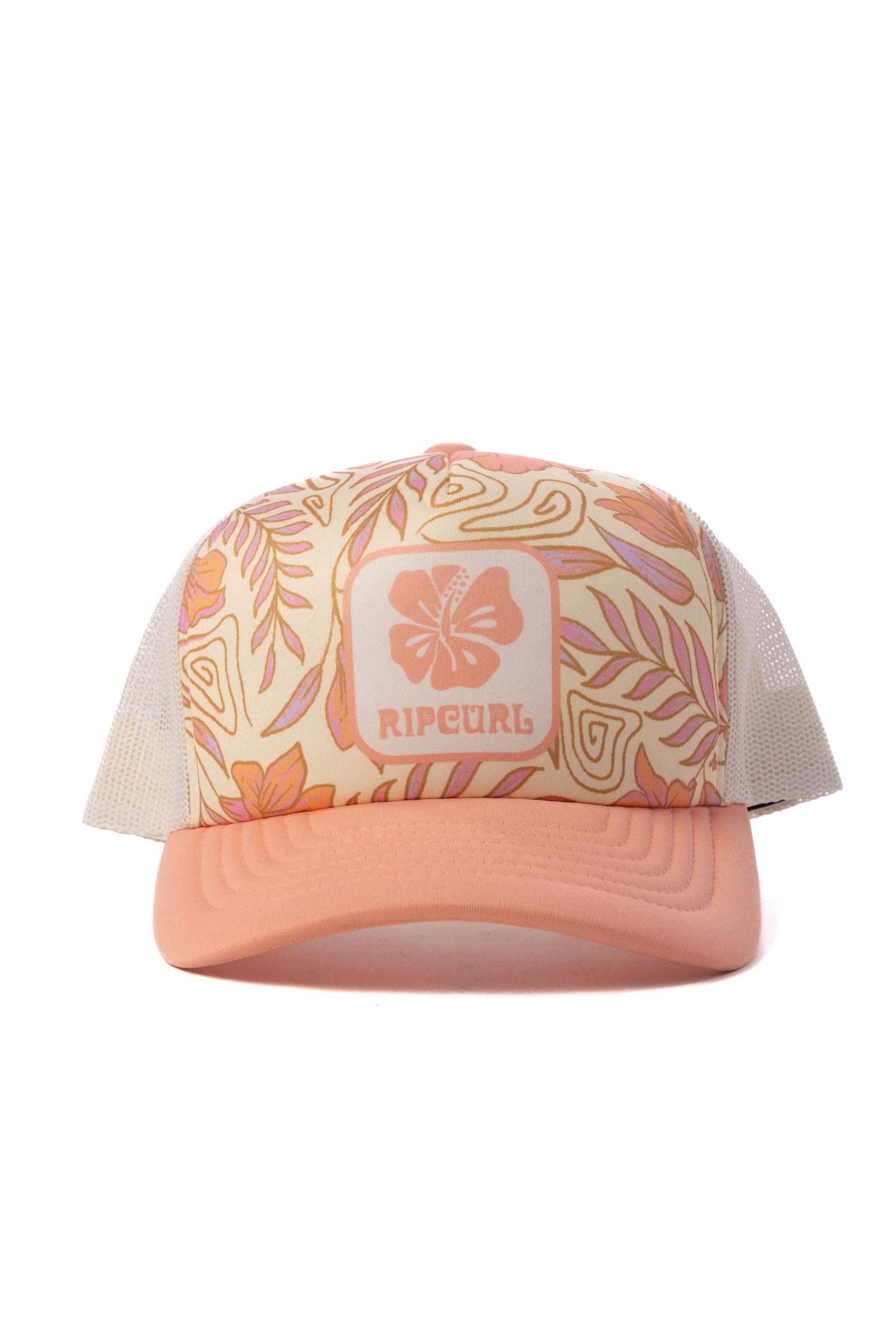 Rip Curl Youth Trucker Hat with Snapback Closure and Mesh Back-Adjustable, Breathable Cap for Boys & Girls, Peach, One Size