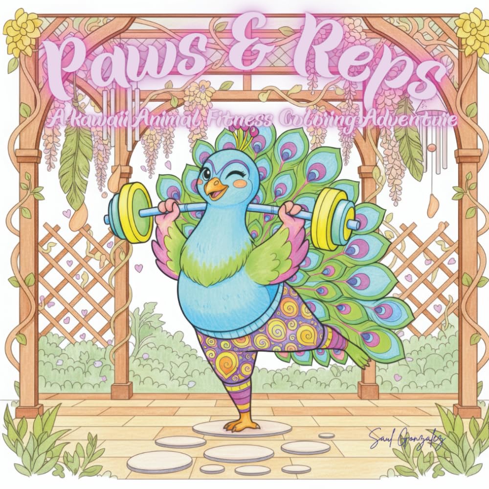 Paws & Reps: A Kawaii Animal Fitness Coloring Adventure