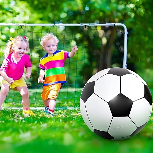Vista 7 de Lewtemi 4 pelotas inflables de fútbol de playa para niños de 27 pulgadas gigantes inflables de fútbol grandes para niños, actividades al aire libre