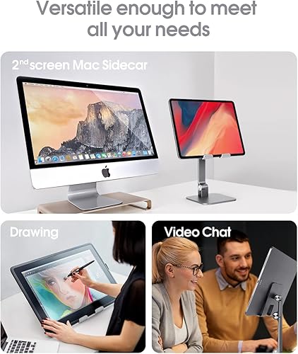 Miniatura 5 de elitehood Soporte de aluminio para iPad, soporte ajustable para iPad para escritorio, soporte para tableta de escritorio para iPad Pro 12.9 11 Air