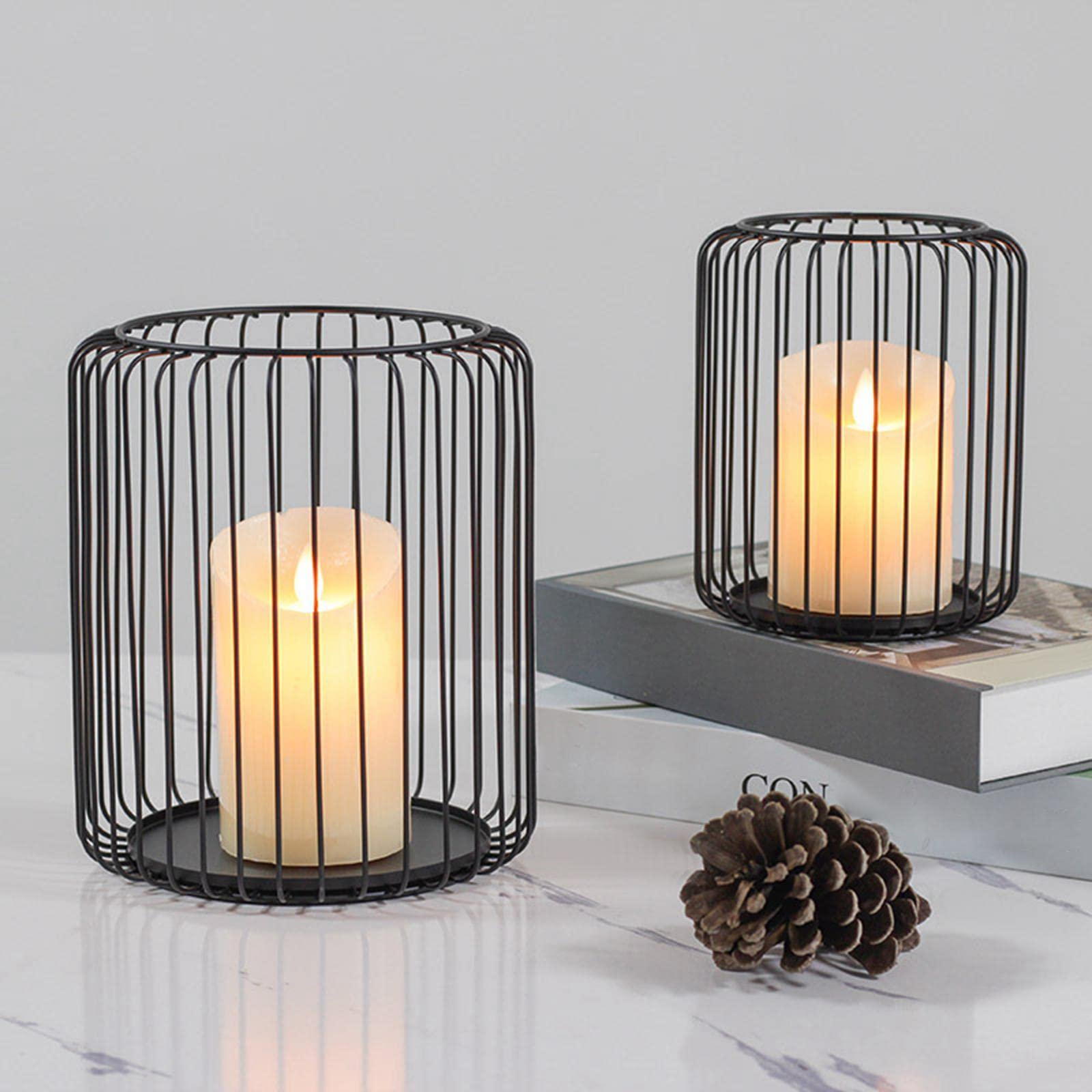 Enakshi Lantern Candle Holder Iron Candlestick for Living Room