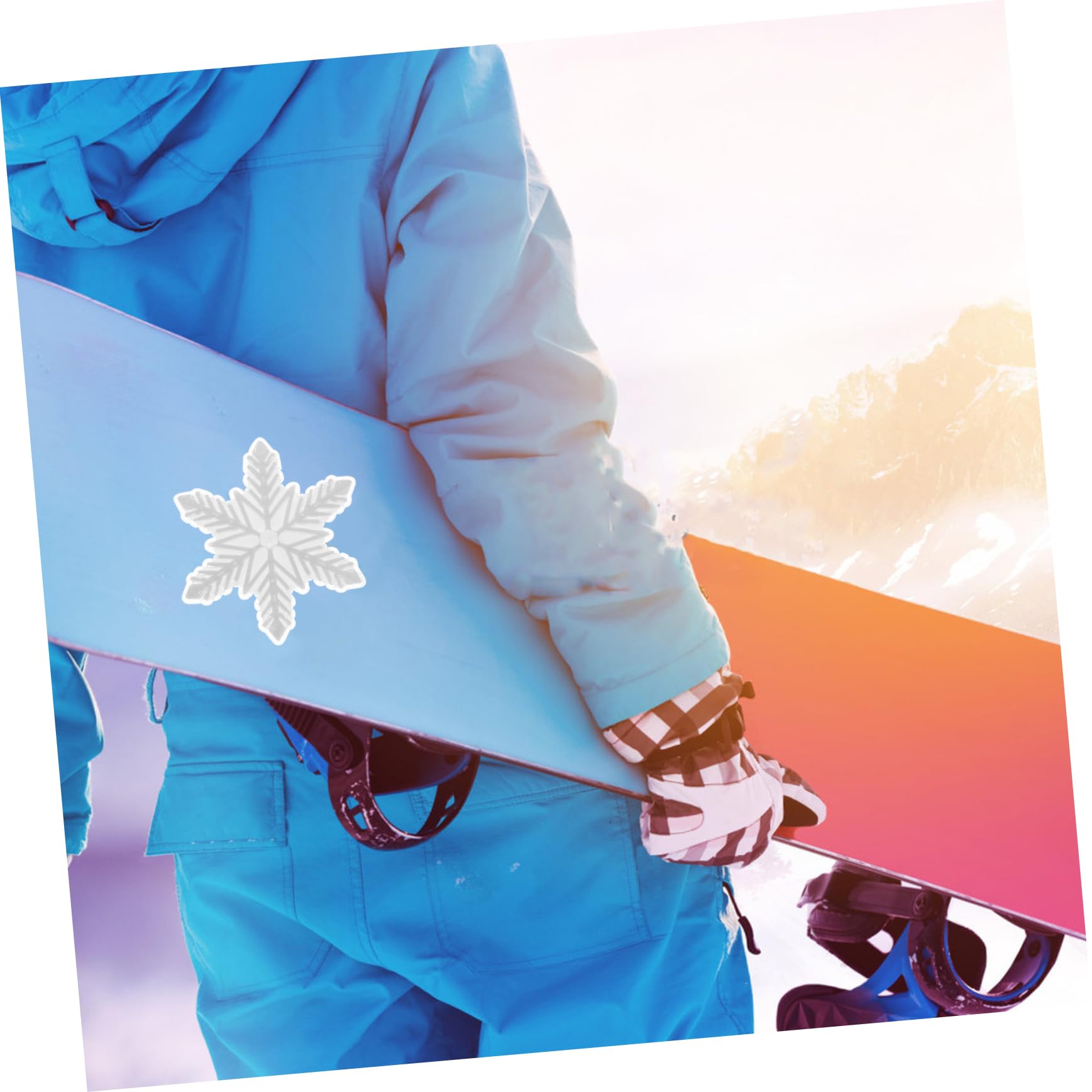 WOONEKY Flocon De Neige Autocollant Sport Decal en Plein Air Accessoire De Patinage Snowboard Decal Ski Decal Patinage Decal Ski Anti-Slip Decal Snowboard Fournir Snowboard Autocollant