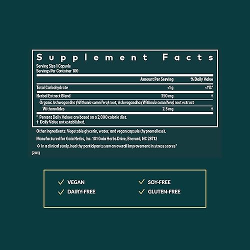 Vista 12 de Gaia Herbs Fitocápsulas raíz líquida de Ashwagandha, 60 fitocápsulas líquidas