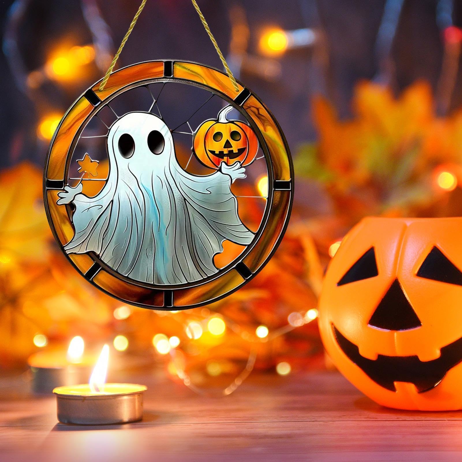 Halloween Acryl-Deko – Niedliches Geister-Schild, 10 Cm, Für Schreibtisch & Regal