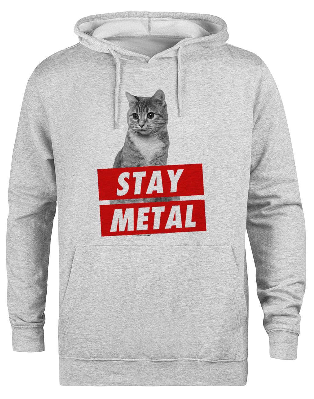 Stay Metal Sweat à Capuche Gris Unisexe Veste à Capuche Écologique Unisex Grey Hoodie Eco-Friendly Hooded Jacket