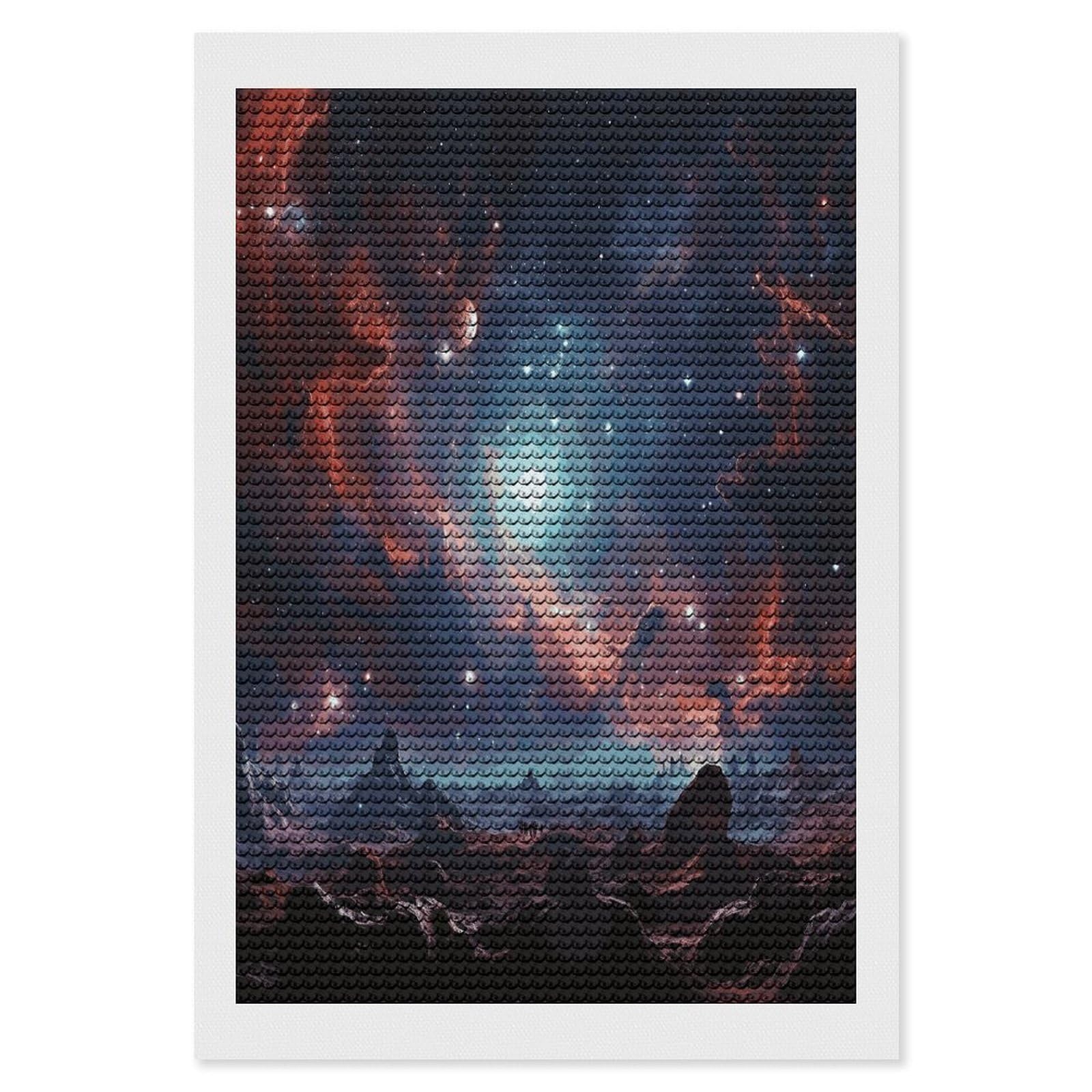 LDGSUPH Space with Cluster Diamond Painting Kits for Adults Paint with Diamond Pictures Art DIY Full Drill Diamond Dots Painting Personalized Diamond Photo for Home Wall Decor Gift 8"x12"