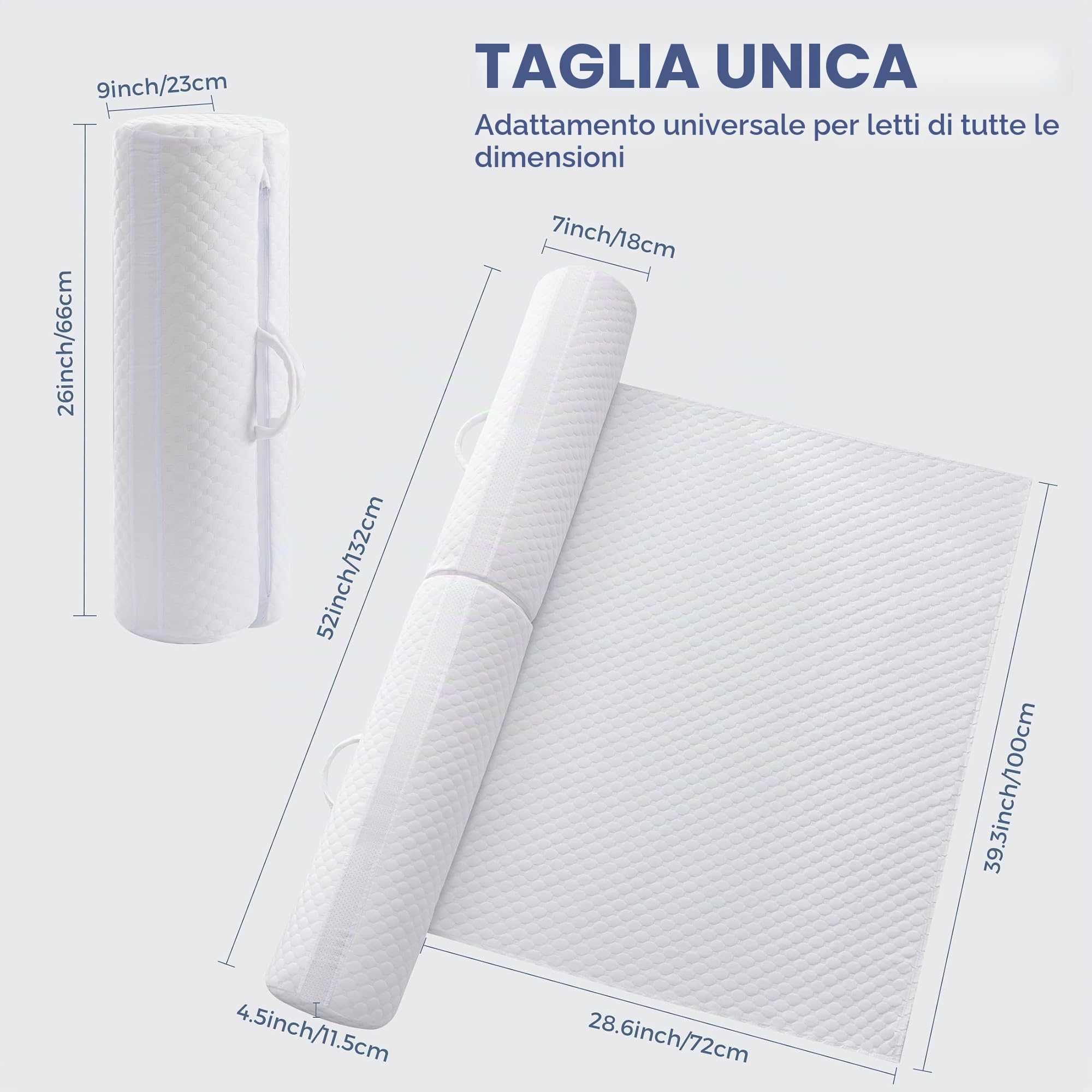 YIHATA Pieghevole Paracolpi Lettino, Portatile Sponda Letto Con Maniglia, Paracolpi Di Sicurezza Per Anziani Con Antiscivolo E Lavabile in Lavatrice,Adatto A Tutti I Letti - 1 Pezzi
