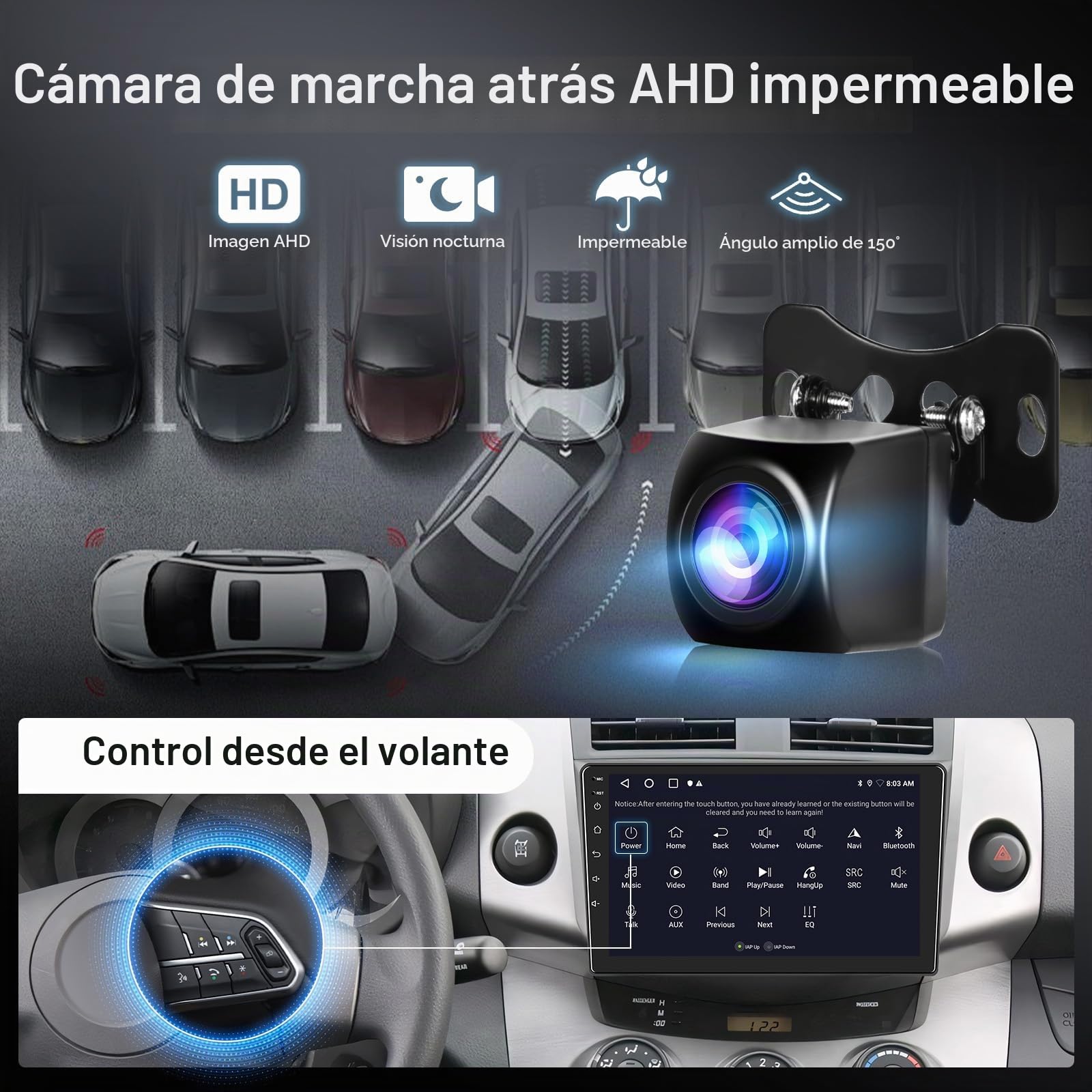 Hodozzy 2G+64G Radio para Toyota RAV4 2007-2012 con Carplay Android Auto