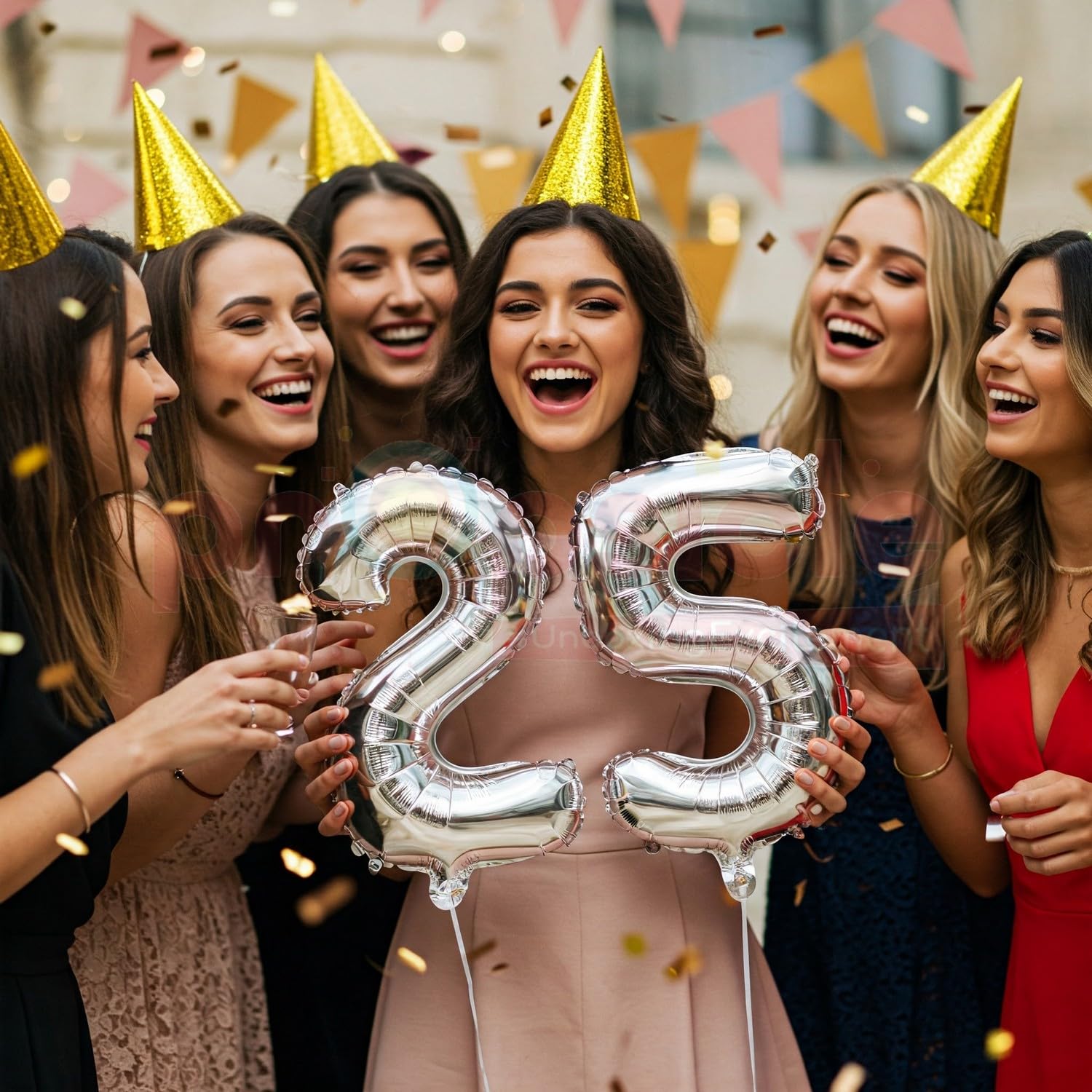 Propsicle Silver No. 25 Foil Balloon For Birthday Decoration, 16 inch 4