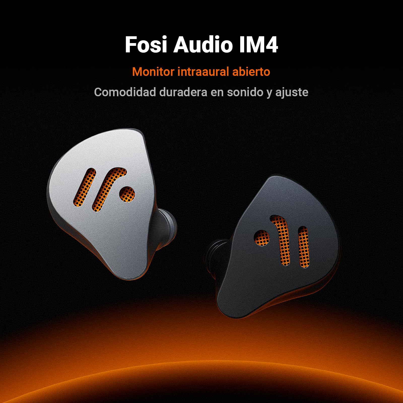 Fosi Audio IM4 Auriculares Intrauditivos HiFi de Diseño Abierto, Altavoz de Berilio de 10mm, Imán Doble N52 y Doble Cámara, Cable Desmontable de 2 Pines, Ajuste Personalizado (Negro)