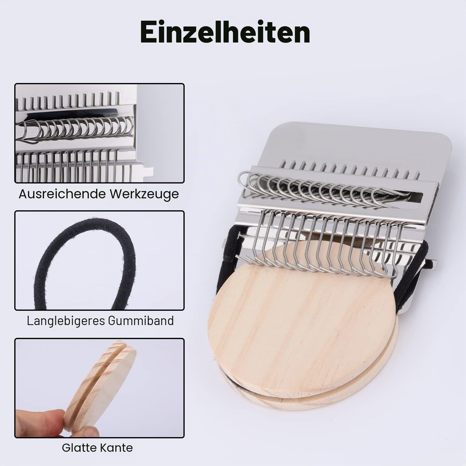 TOYMIS 1 Set kleiner Webstuhl für das Weben, Speedweve Loom aus Holz, mit komplettem Zubehör, Darning Loom Maschine für Heimwerker, Flicken, Nähen, 14 Haken