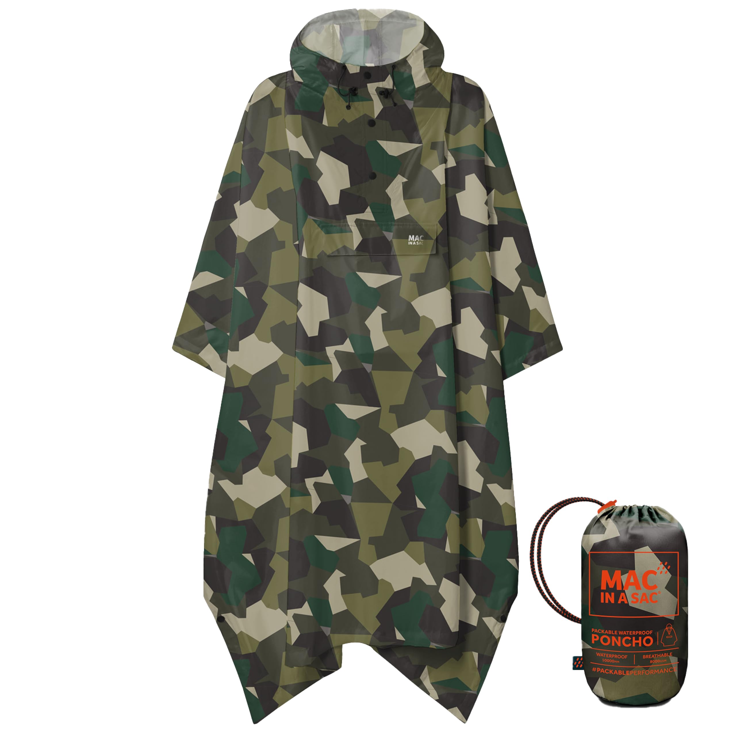 Mac In A Sac Unisex Vert Waterproof Poncho