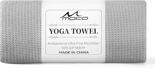 MoKo Toalla de yoga caliente, toalla antideslizante para esterilla de yoga con puntos de agarre, 74.4 x 27.3 pulgadas, cubierta de esterilla de yoga