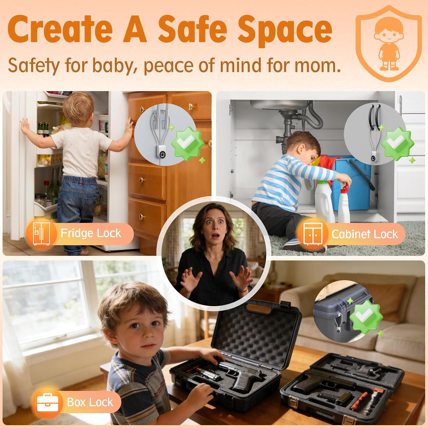 Bestkid Fingerprint Cable Lock, Childproof Fingerprint Padlock Bluetooth APP Contral, 15'' Waterproof Keyless Smart Small Lock Anti Theft for Fridge, Gate, Fence, Home, Office, Silver