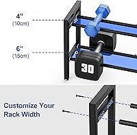 Vista 5 de Dumbbell Rack 2-Tier Adjustable Weight Rack For Home Gym Dumbbells Kettlebell (Rack Only)