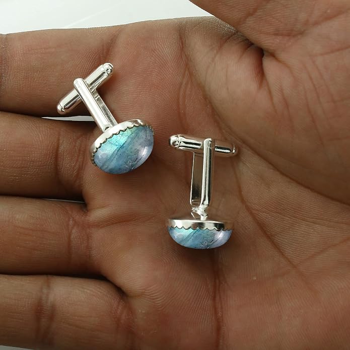Mancornas de Gemas Naturales para Hombre - Chapadas en Plata miniatura 4