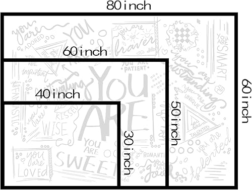 Miniatura 7 de Fowocu Quote You Are Tapiz para colgar en la pared, tapiz blanco con refranes de letras positivas, tapiz de pared estético para dormitorio, sala de