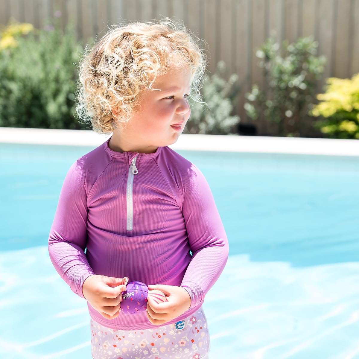 Splash About Unisex Kinder Long Sleeve Premium Top, Lilac-2 Years Rash-Guard-Shirt, Flieder, 2-3