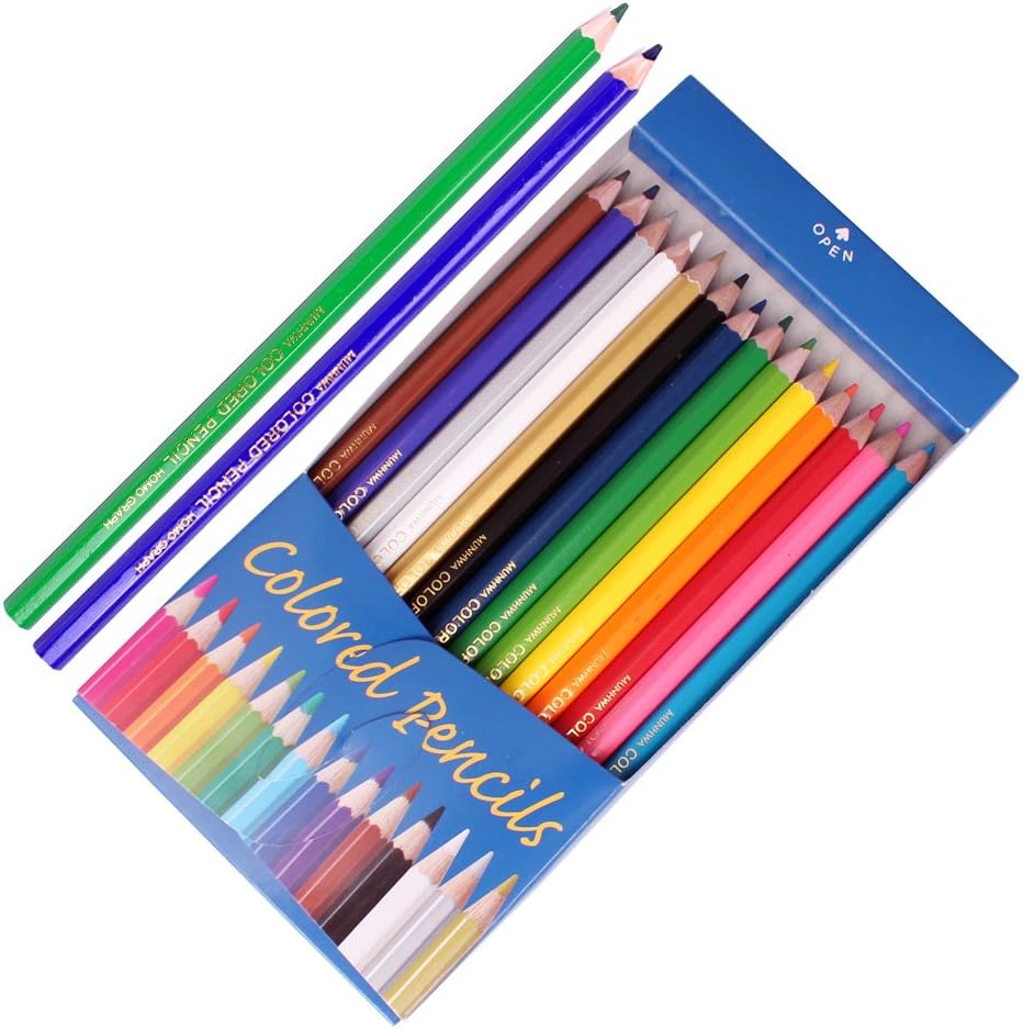 Munhwa 14 Colors Pencils Set Tin Case Fine Drawing for Writing Sketching