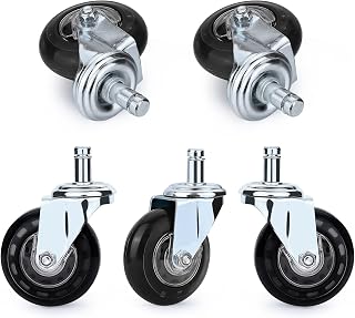PERFEHAIR Hair Free Caster Wheels, Set of 5, Proof Rolling Wheel Casters for Salon & Spa Stools, Hairstylist Trolley Cart, Color Tray, Rolling Stool, Office Chair