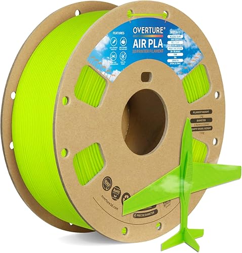 OVERTURE - Filamento PLA Air, PLA pre-espumado de baja densidad, PLA ligero, carrete de cartón, 0.82 kg (1.8 lbs), precisión dimensional +- 0.02 mm