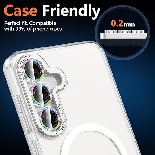 Vista 663 de para Samsung Galaxy Z Flip 7 Protector de Lente de Cámara, Cubierta de Lente de Vidrio Templado con Anillo de Metal Individual, [Fuerte Adhesión] 1