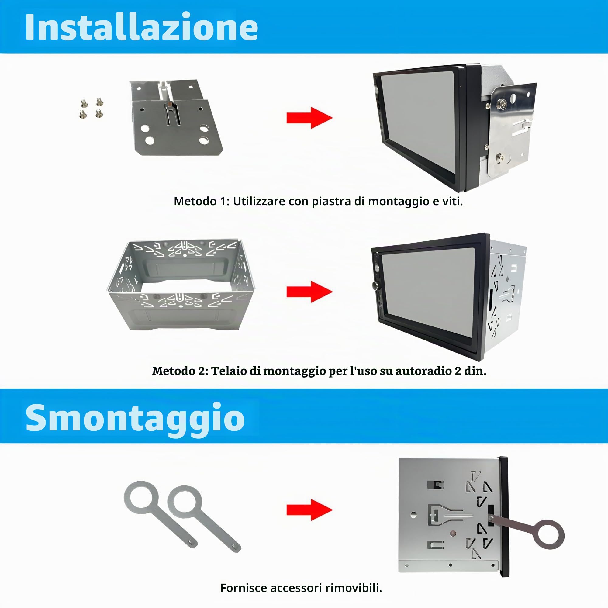 Sound Way Kit di Montaggio per autoradio 2 DIN Supporto Mascherina e Plancia Radio Compatibile con Fiat Idea/Lancia Musa