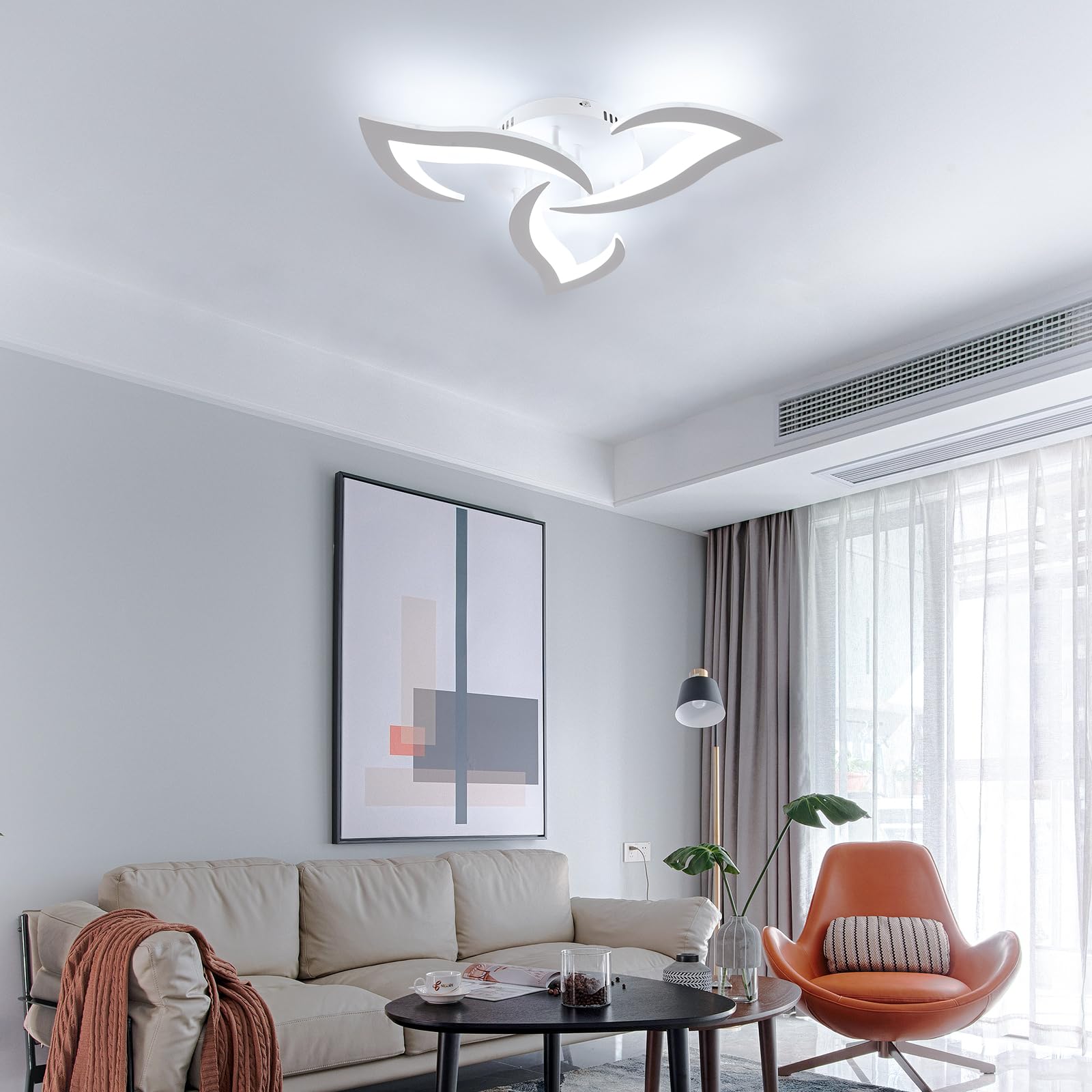 Comely Regulowany Plafon LED, Nowoczesna Akrylowa Lampa Sufitowa 35W 3937LM, 3000K-6500K, Oprawa Sufitowa Z Pilotem Do Sypialni Salonu, Średnica 58cm