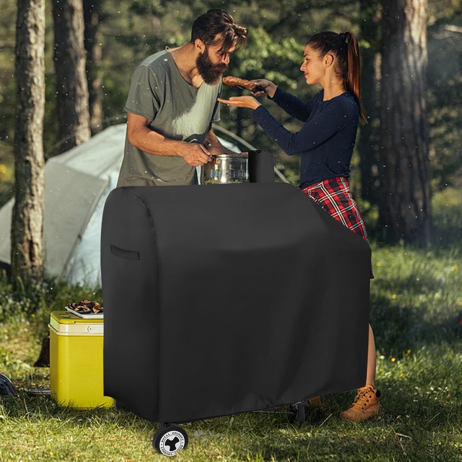 Charcoal Grills Cover for CC1830 30 Barrel Charcoal Grill, Waterproof Outdoor Grill Cover BBQ Grill Cover Barbeque Grill Cover - 44" L×27.6" W×43" H, Black