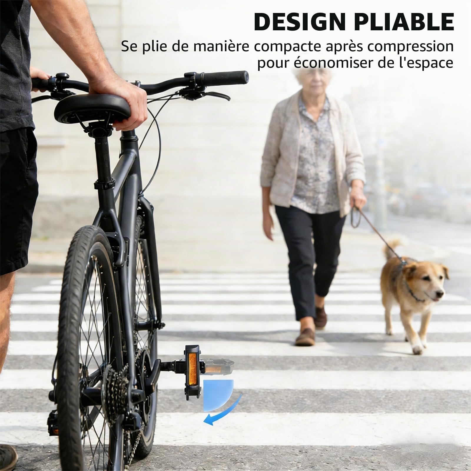 Pédales de vélo pliables en aluminium CNC 9/16 pouces avec réflecteurs, antidérapantes, étanches, large plateforme pour vélo électrique, VTT, vélo de ville